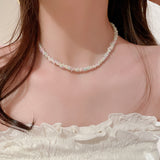 Titanium Steel Rice Bead Necklace 