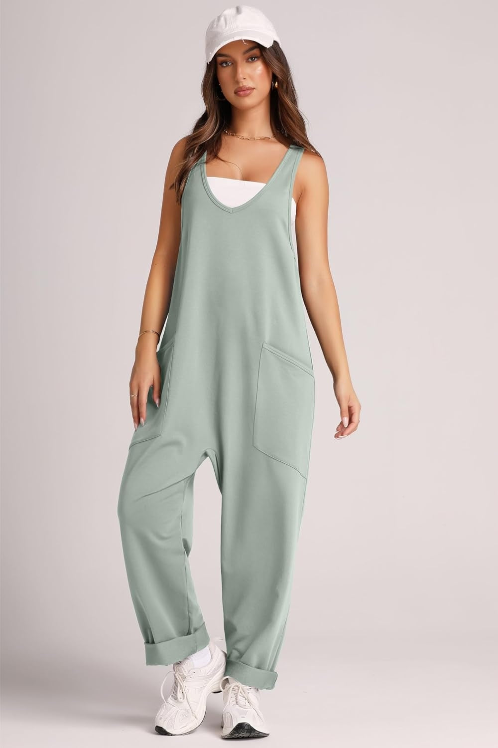 Lovelet Wide Strap Jumpsuit with Pockets 