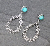 Artificial Turquoise Teardrop Earrings 