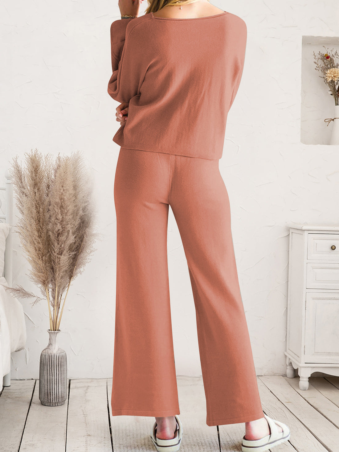 Long Sleeve Lounge Top and Drawstring Pants Set Lingerie & Nightwear