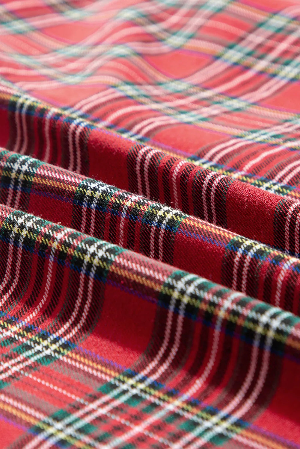 Plus Size Plaid Collared Neck Top and Pants Lounge Set 