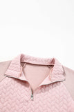 Textured Quarter Zip Long Sleeve Sweatshirt 