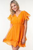White Birch Full Size Short Sleeve Woven Layered Dress 