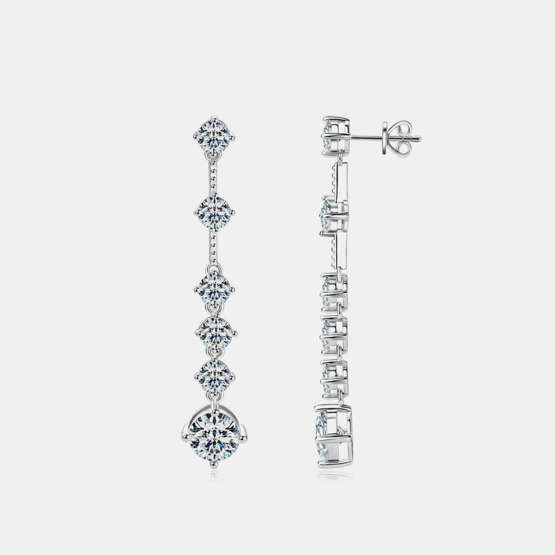 4 Carat Moissanite 925 Sterling Silver Earrings 