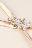 Rhinestone Butterfly Elastic Metal Belt 