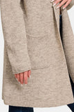 Zenana Hooded Open Front Sweater Cardigan 