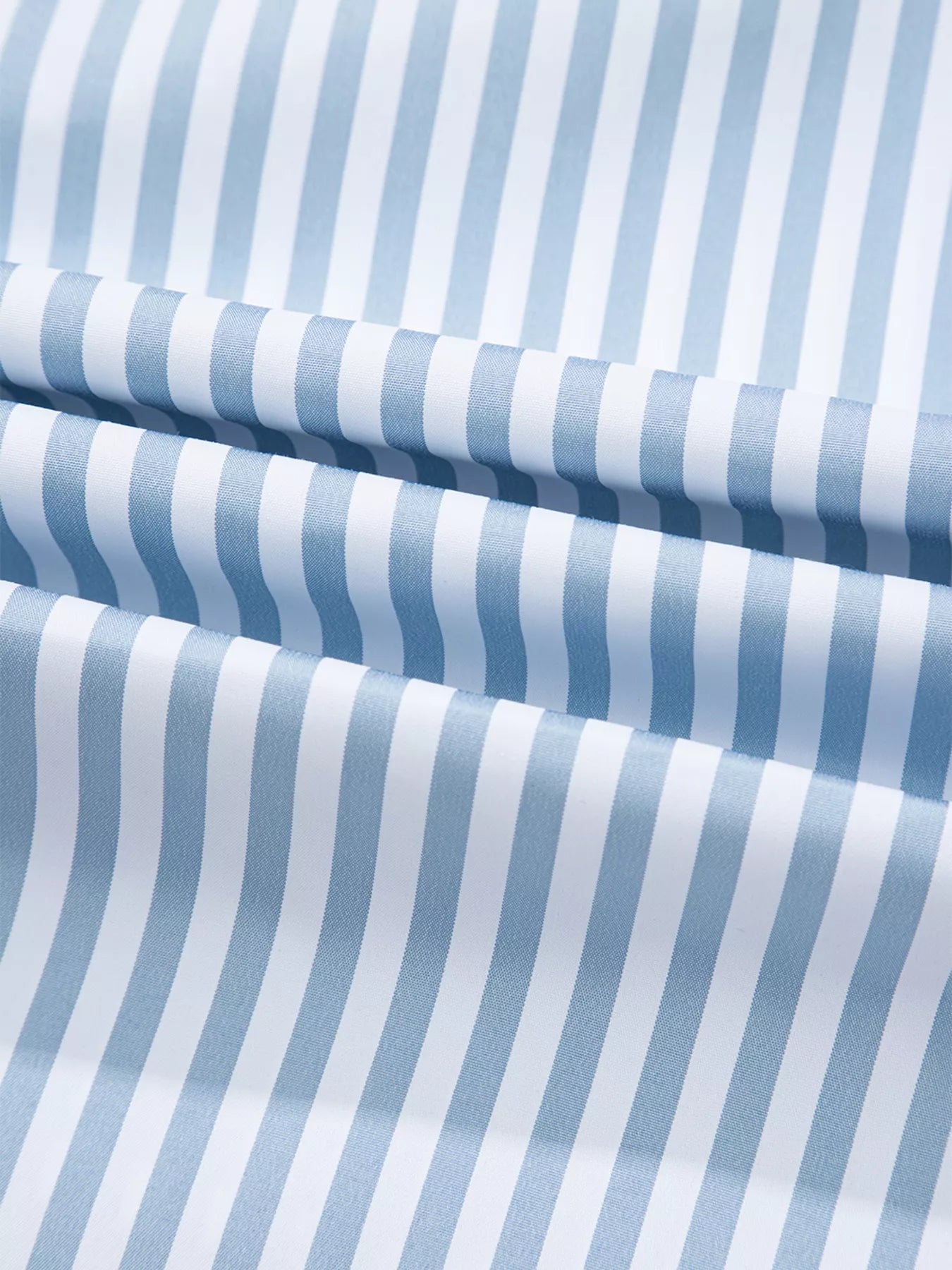 Stripe Shirred Detail Half Placket Collared Long Sleeve Shirt 