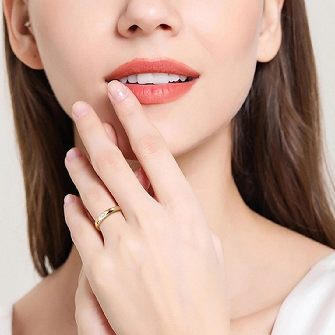 925 Sterling Silver Inlaid Moissanite Ring 