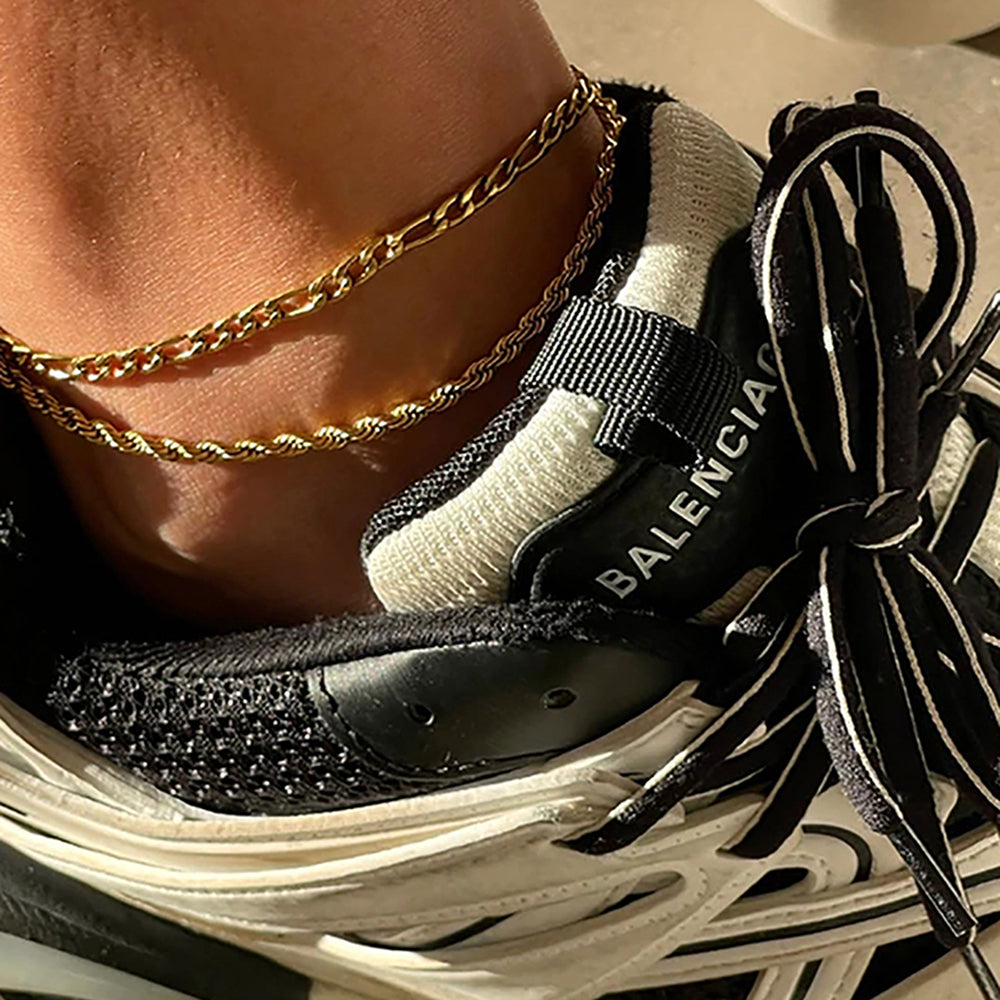 Stainless Steel Twist Chain Ankle Bracelet 
