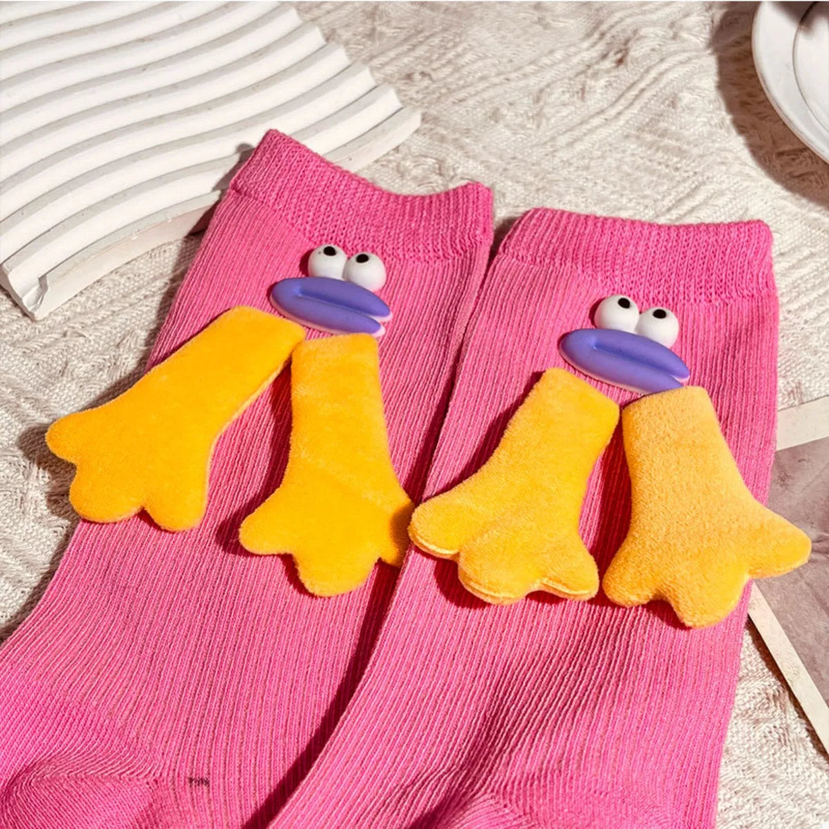 Cartoon Ribbed Knit Crew Socks Lingerie & Nightwear