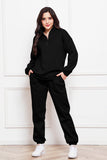 Half Zip Long Sleeve Sweatshirt and Pants Set 