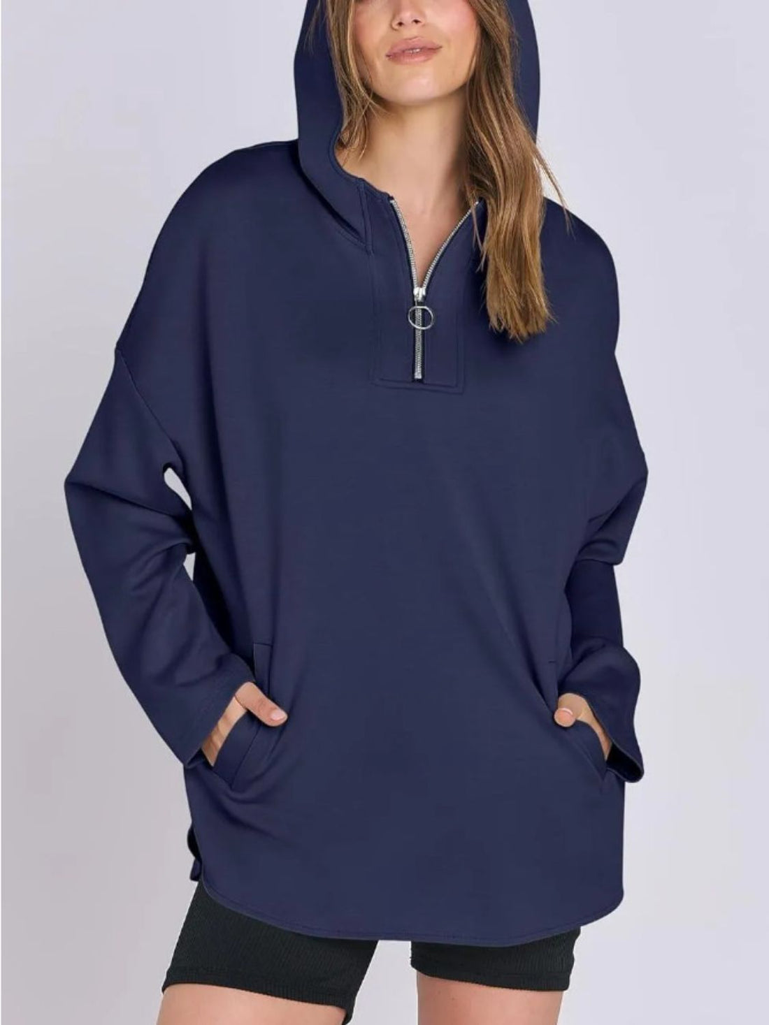 Quarter Zip Long Sleeve Hoodie 