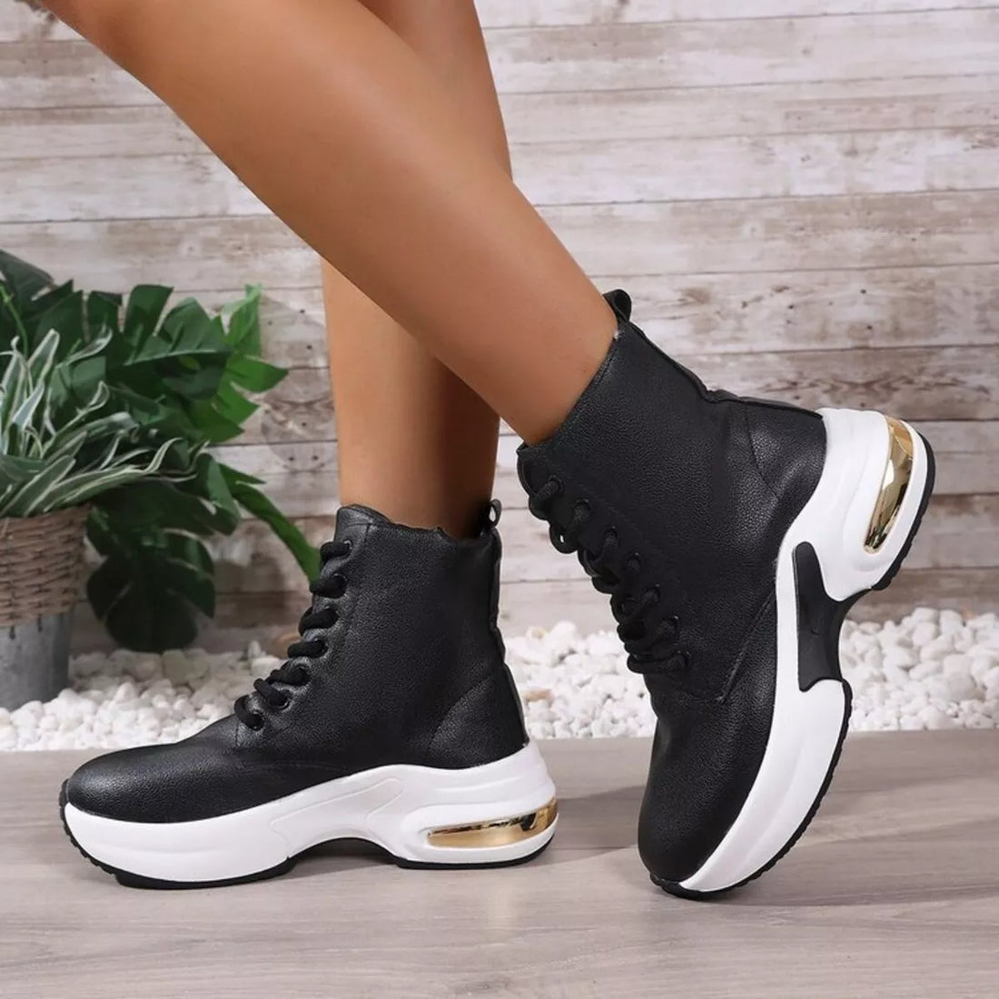 Lace Up Platform Ankle Boots 