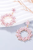 Rhinestone Flower Dangle Earrings 