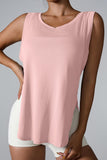 Slit Round Neck Active Tank 