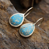 Copper Natural Stone Teardrop Shape Earrings 