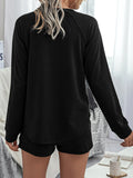 Round Neck Raglan Sleeve Top and Shorts Lounge Set Lingerie & Nightwear