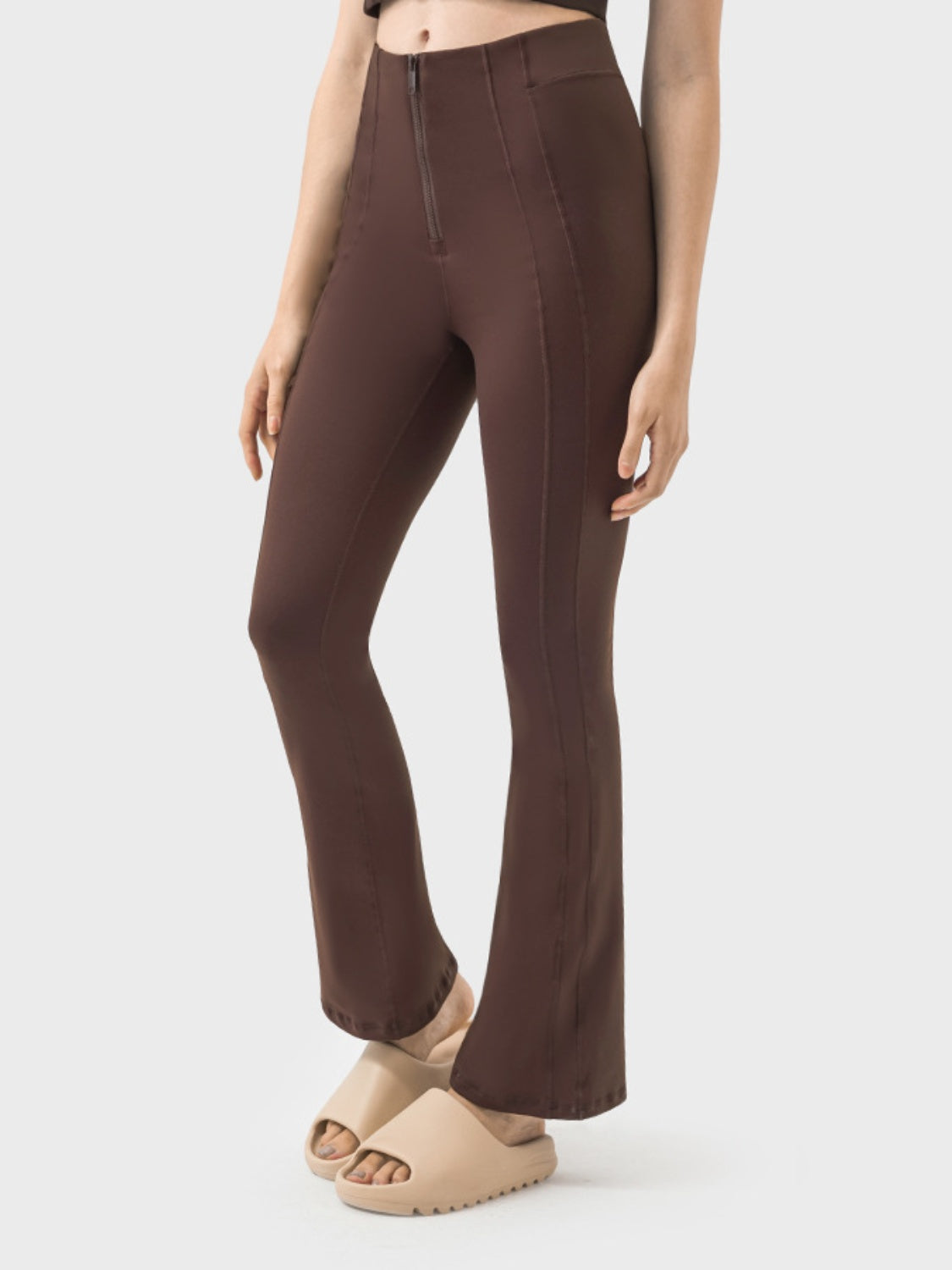 Millennia Zipper Detail High Waist Active Pants 