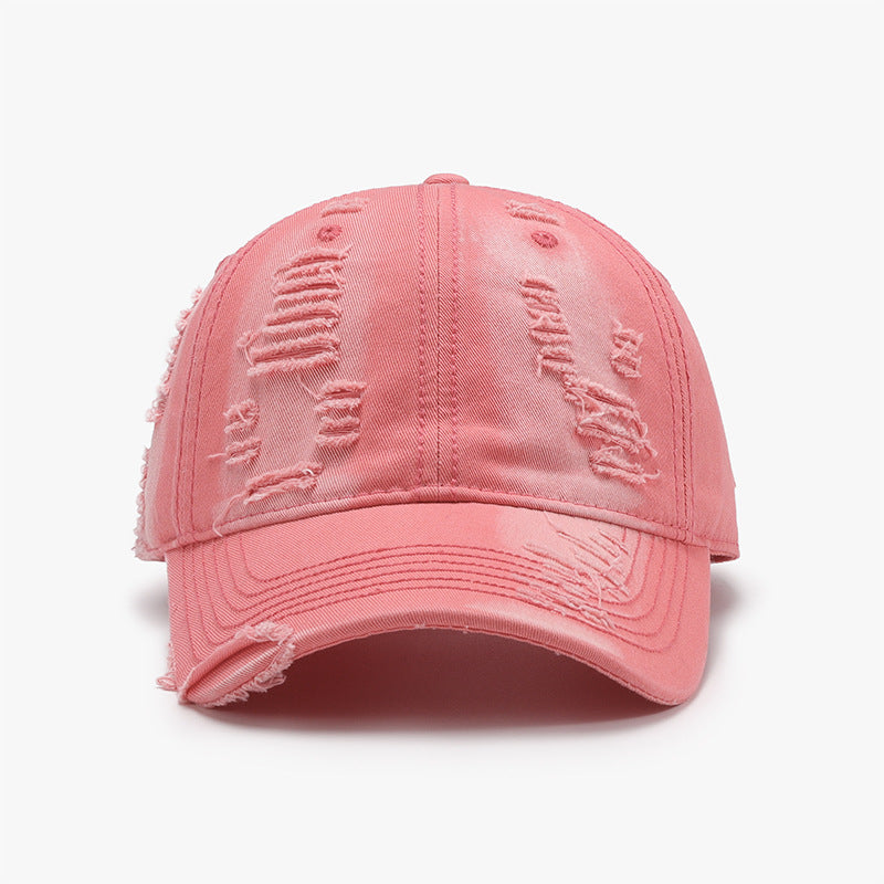 Distressed Adjustable Cotton Baseball Cap 