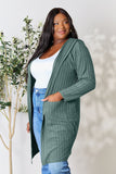 Basic Bae Full Size Hooded Sweater Cardigan 