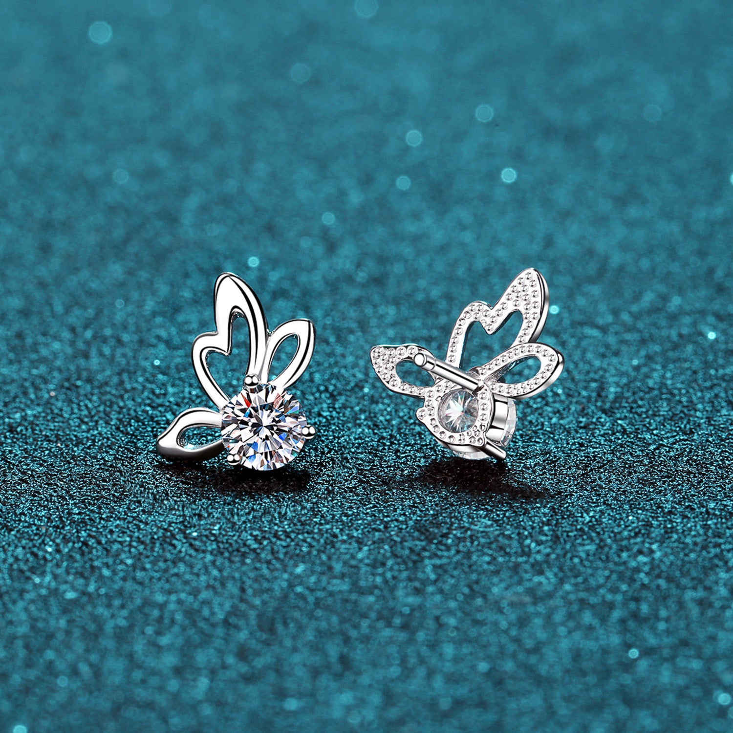 1 Carat Moissanite Butterfly Shape Earrings 