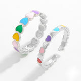 925 Sterling Silver Drip Oil Heart Ring 