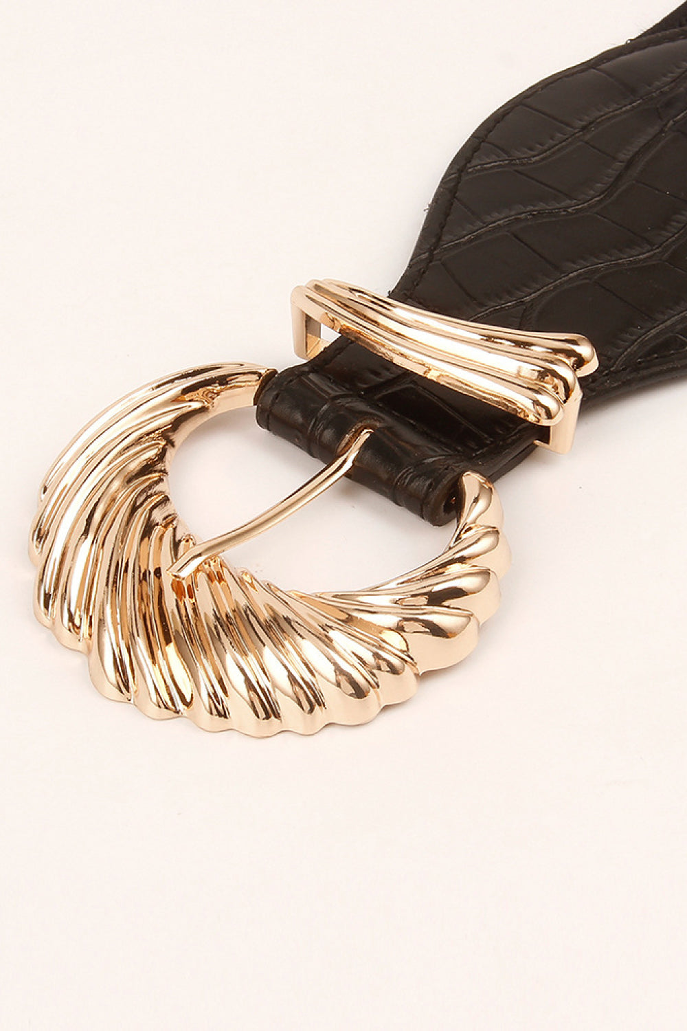 Shell Alloy Buckle Elastic Belt 