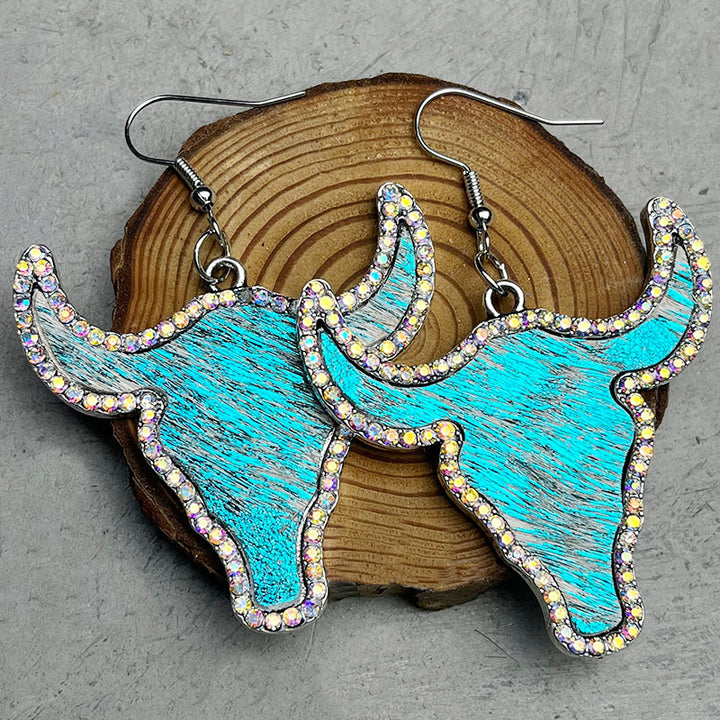 Rhinestone Bull Earrings 