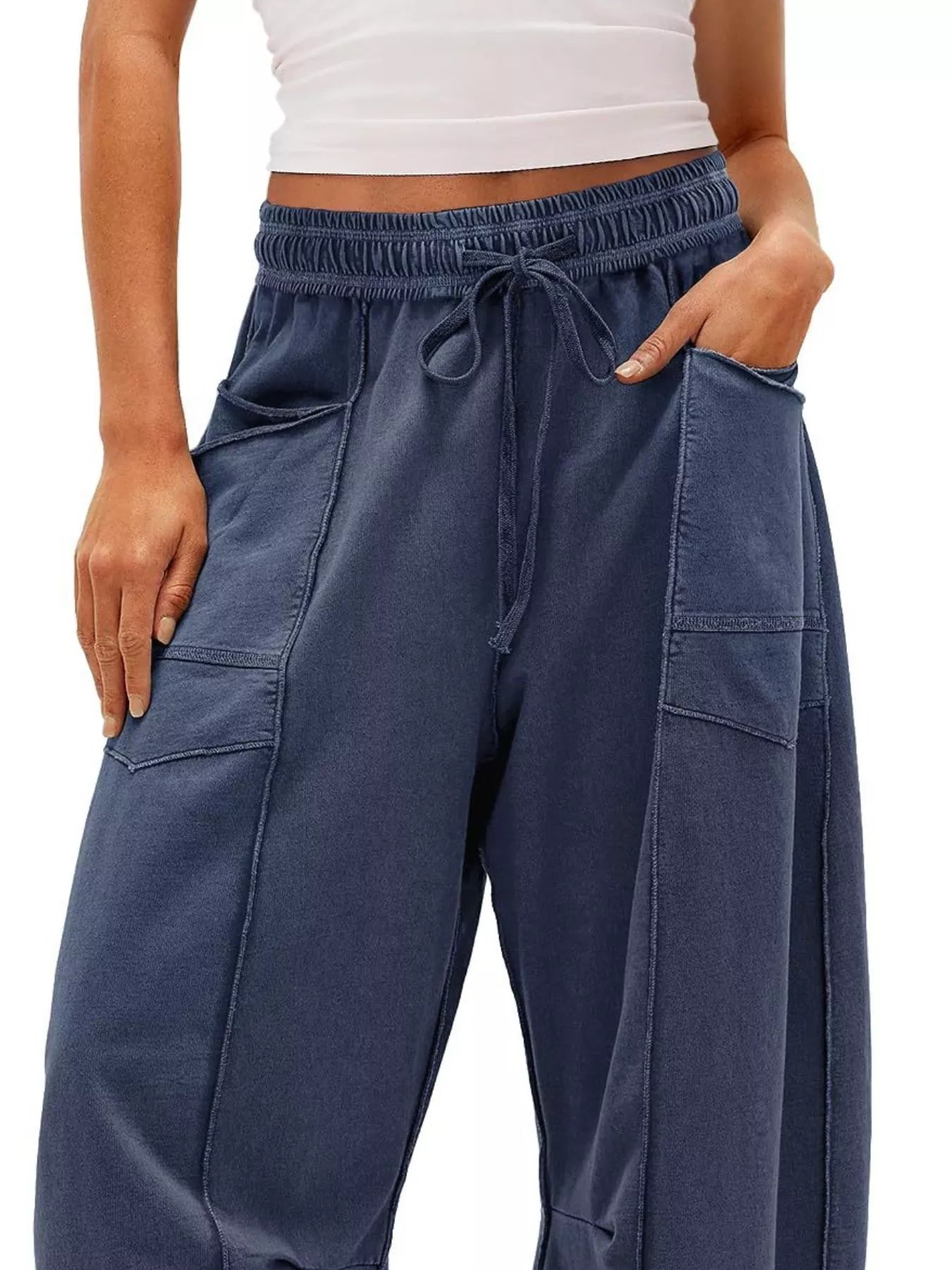 Drawstring Wide Leg Pants 