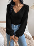 Honey V-Neck Long Sleeve T-Shirt 