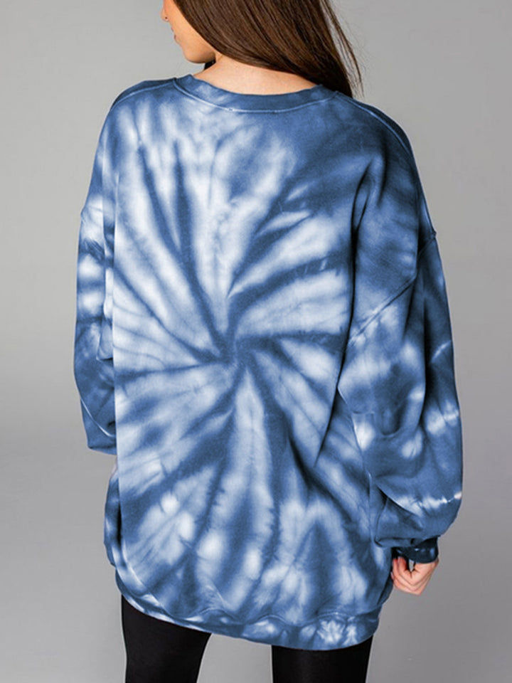WEEKEND LOVER Graphic Tie-Dye Sweatshirt 