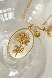 Flower Shell Pendant Copper Necklace 