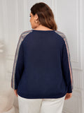 Honey Plus Size Printed Long Sleeve Sweatshirt 