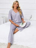 Printed V-Neck Top and Pants Lounge Set Lingerie & Nightwear