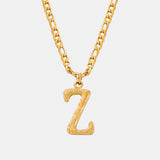 Titanium Steel Letter Pendant Necklace 