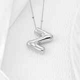 Copper Bubble Letter Pendant Necklace 