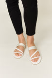 WILD DIVA Rhinestone Strappy Flat Sandals 