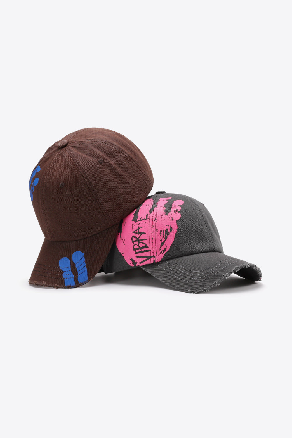 VIBRA Graphic Distressed Adjustable Baseball Cap 