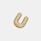 Inlaid Zircon Bubble Initial Necklace 