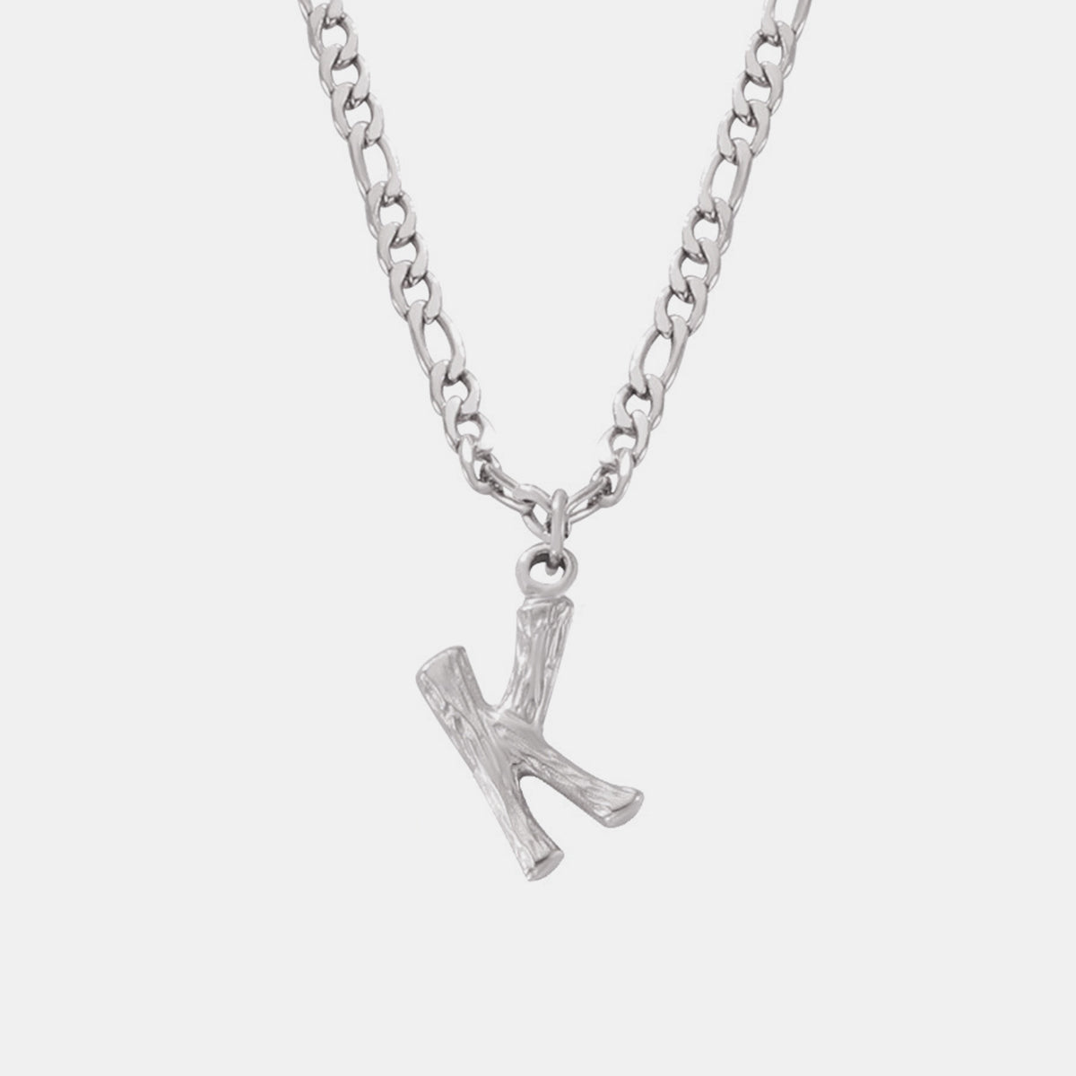 Titanium Steel Letter Pendant Necklace 