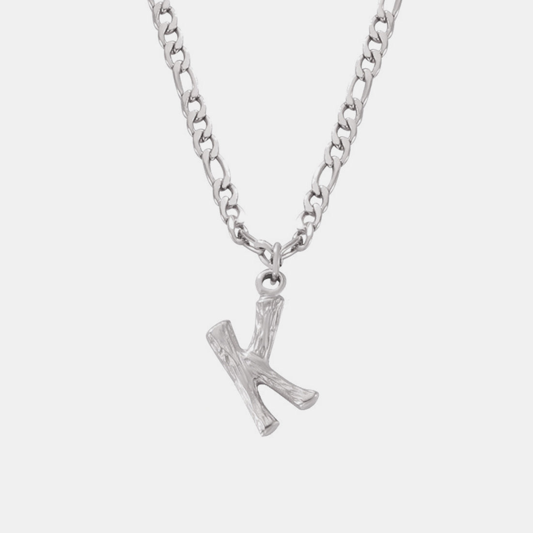 Titanium Steel Letter Pendant Necklace 