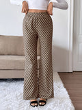 Plaid High-Waisted Wide Leg Pants 