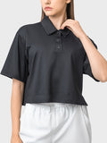 Millennia Half Button Short Sleeve Active T-Shirt 