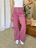 RFM Full Size High Rise Garment Dye Wide Leg  Jeans 