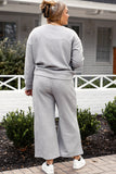Double Take Full Size Textured Long Sleeve Top and Drawstring Pants Set 