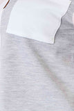 Double Take Color Block Curved Hem Shirt 