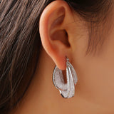 Copper Glass Stone U Shape Earrings 