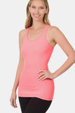 Zenana Stretchy Ribbed Knit Racerback Tank 