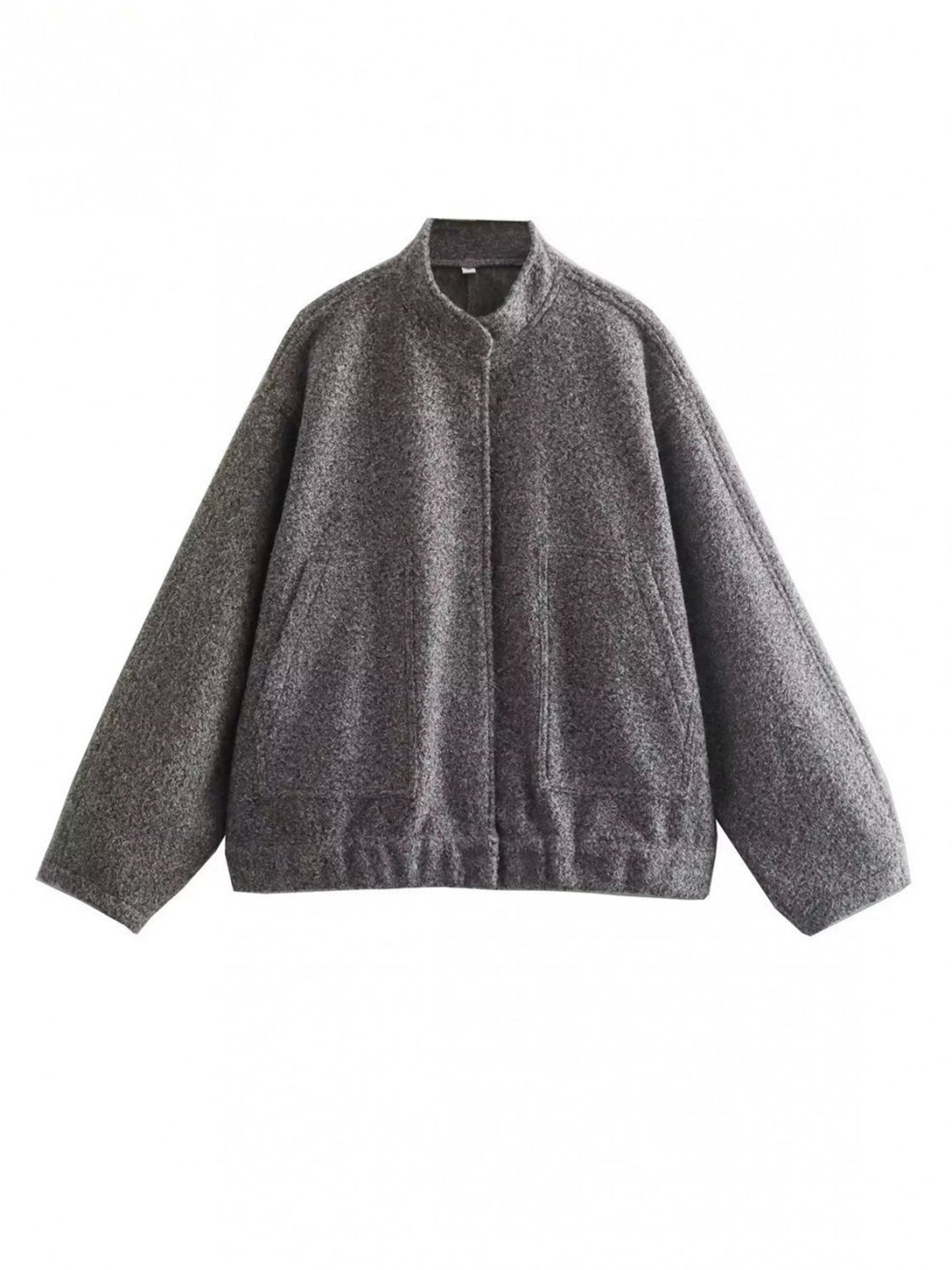 Full Size Snap Down Drop Shoulder Jacket 