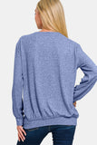 Zenana Full Size Melange Round Neck Top 